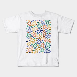 Colorful Heart-Adorned Design Kids T-Shirt